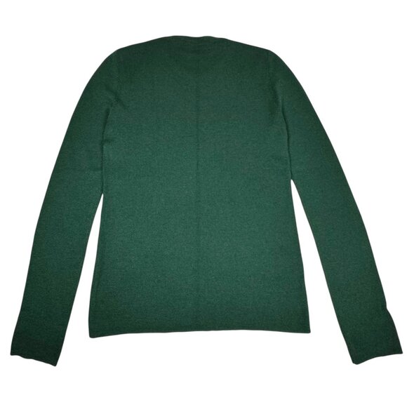 VTG Prada Silk Cashmere Sweater SZ M Green Crewneck Fitted Minimalist Designer - Picture 3 of 11